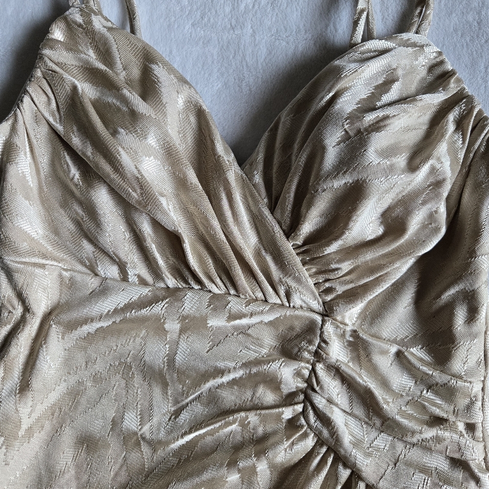 Small Gold Ruched Party Dress - Picture 5 of 6